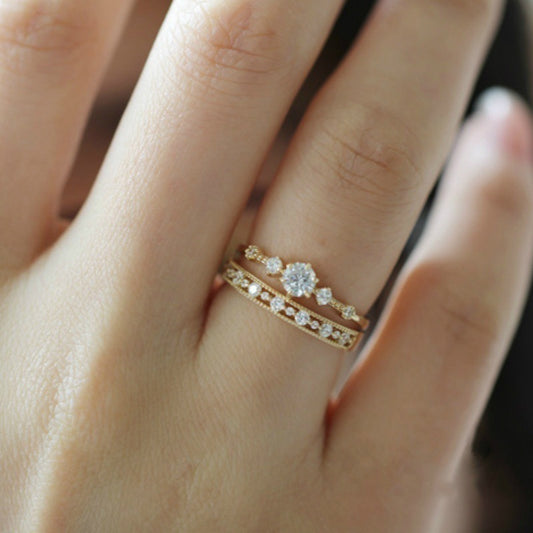 Simple Fashion Zircon Ring Women