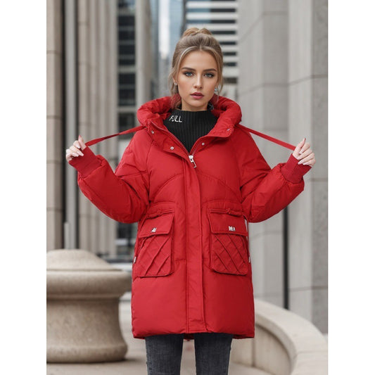 Winter Warm Hooded Coat With Pockets